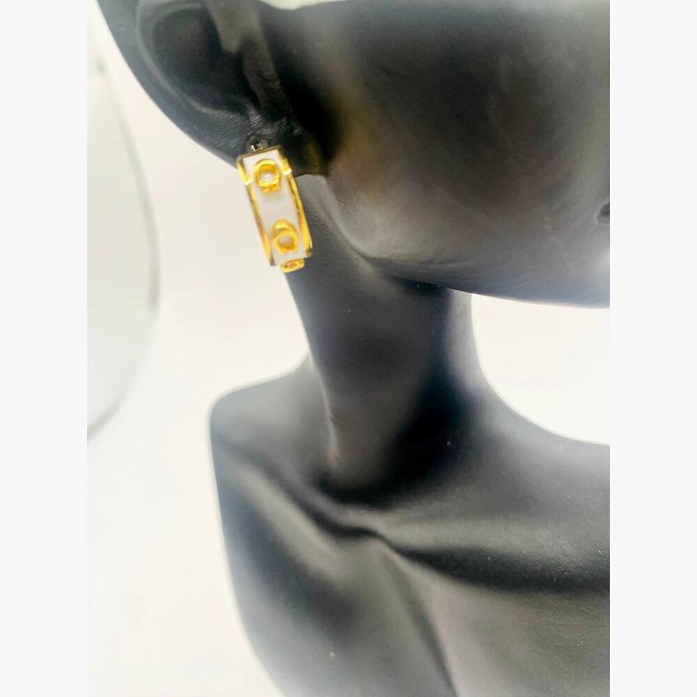 Coach Women's Signature Tabby Hoop Earrings - Picture 5 of 5